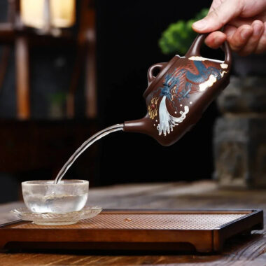 Full Handmade Yixing Zisha Teapot [Dragon Ziye Shi Piao Pot] (Lao Zi Ni – 350ml)