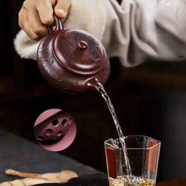 Full Handmade Yixing Zisha Teapot [Eight Horses] (Lao Zi Ni – 280ml)
