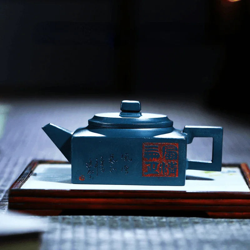 Full Handmade Yixing Zisha Teapot [Feng Qing Qi Zheng] (Tian Qing Ni – 300ml)