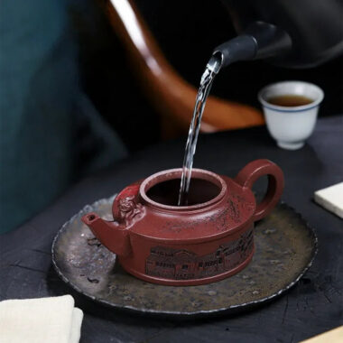 Full Handmade Yixing Zisha Teapot [Feng Wu Jiu Tian] (Lao Zi Ni – 410ml)