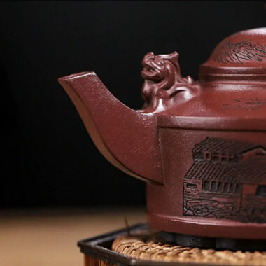 Full Handmade Yixing Zisha Teapot [Feng Wu Jiu Tian] (Lao Zi Ni – 410ml)