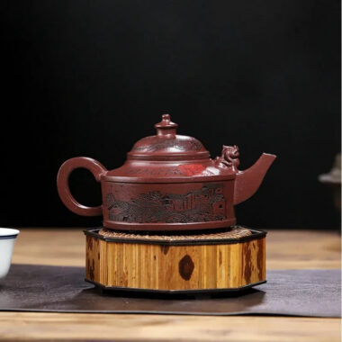 Full Handmade Yixing Zisha Teapot [Feng Wu Jiu Tian] (Lao Zi Ni – 410ml)