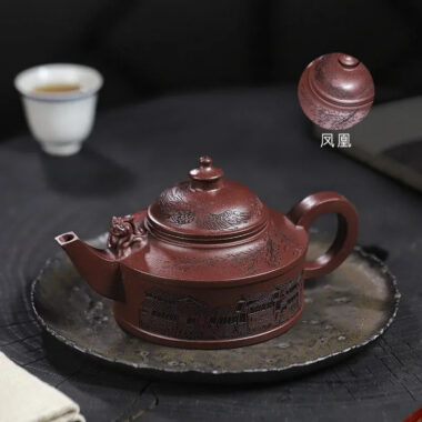 Full Handmade Yixing Zisha Teapot [Feng Wu Jiu Tian] (Lao Zi Ni – 410ml)