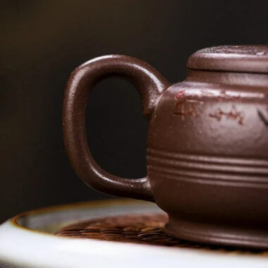 Full Handmade Yixing Zisha Teapot [Fu Yuan] (Ziyu Jin Sha – 250ml)
