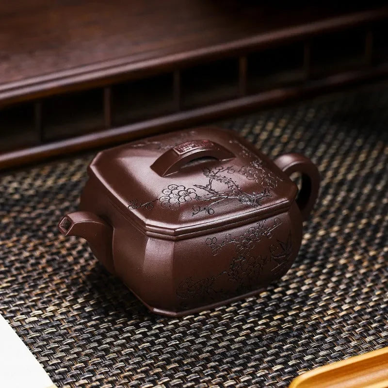 Full Handmade Yixing Zisha Teapot [Hong Xing Piao Xiang] (Zi Jia Ni – 320ml)