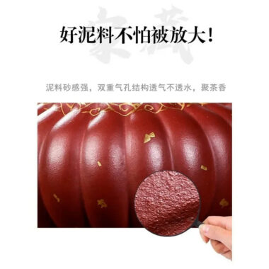 Full Handmade Yixing Zisha Teapot [Jin Wen Ruyi] (Long Xue Sha – 180ml)