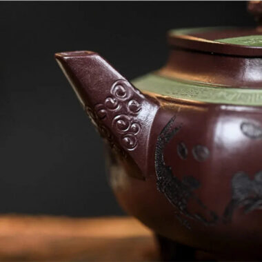 Full Handmade Yixing Zisha Teapot [Jiu Yu Xi Shui] (Zi Jia Ni – 400ml)