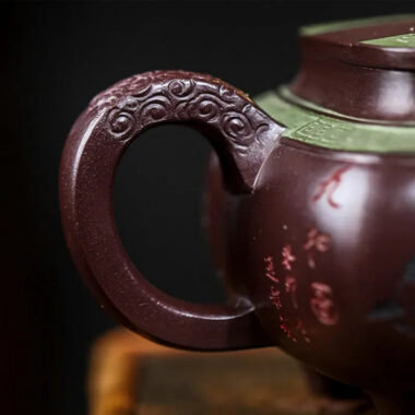 Full Handmade Yixing Zisha Teapot [Jiu Yu Xi Shui] (Zi Jia Ni – 400ml)