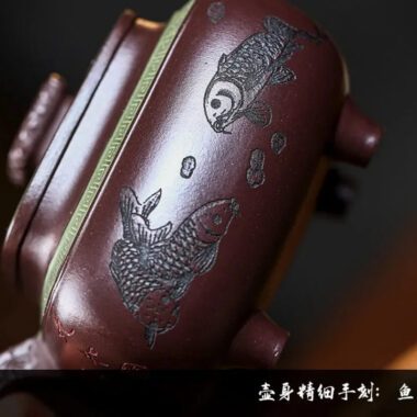 Full Handmade Yixing Zisha Teapot [Jiu Yu Xi Shui] (Zi Jia Ni – 400ml)