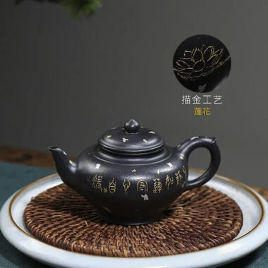 Full Handmade Yixing Zisha Teapot [Jixiang Xiao Ying] (Hei Luolan – 120ml)