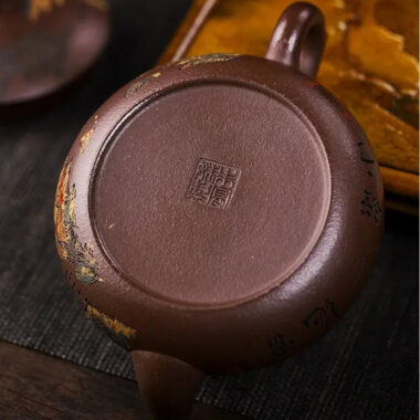 Full Handmade Yixing Zisha Teapot [Kaoshan Shi] (Ziyu Jin Sha – 270ml)