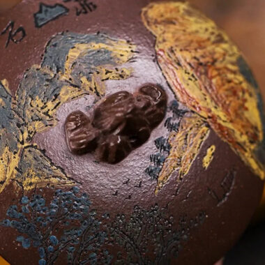 Full Handmade Yixing Zisha Teapot [Kaoshan Shi] (Ziyu Jin Sha – 270ml)