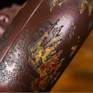 Full Handmade Yixing Zisha Teapot [Kaoshan Shi] (Ziyu Jin Sha – 270ml)