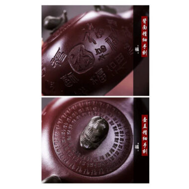 Full Handmade Yixing Zisha Teapot [Lucky Eggplant] (Zi Jia Ni – 320ml)