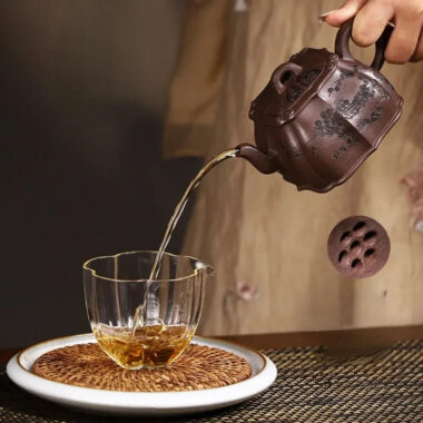 Full Handmade Yixing Zisha Teapot [Meixiang Rumeng] (Ziyu Jin Sha – 350ml)