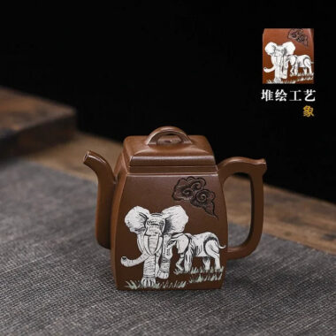 Full Handmade Yixing Zisha Teapot [Peace] (Ge Zi Ni – 130ml)