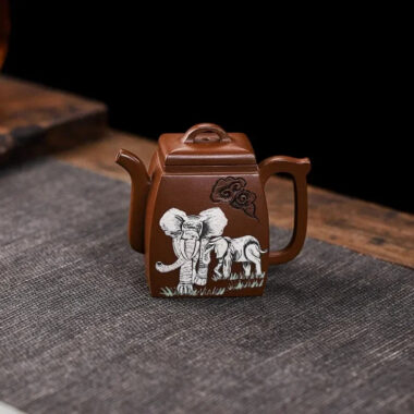 Full Handmade Yixing Zisha Teapot [Peace] (Ge Zi Ni – 130ml)