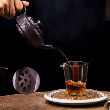 Full Handmade Yixing Zisha Teapot [Piao Hua Zhou Pan] (Lao Zi Ni – 420ml)