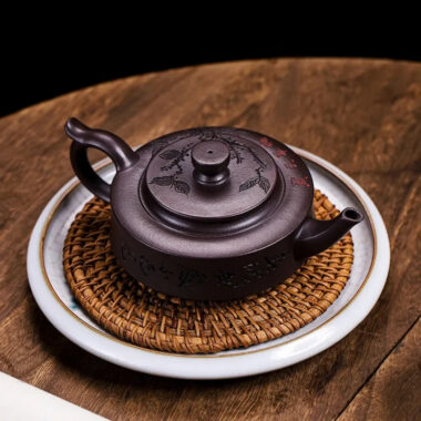 Full Handmade Yixing Zisha Teapot [Piao Hua Zhou Pan] (Lao Zi Ni – 420ml)