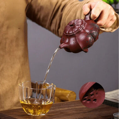 Full Handmade Yixing Zisha Teapot [Pine Bamboo Plum] (Long Xue Sha – 250ml)