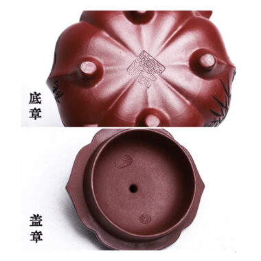 Full Handmade Yixing Zisha Teapot [Pine Bamboo Plum] (Long Xue Sha – 250ml)