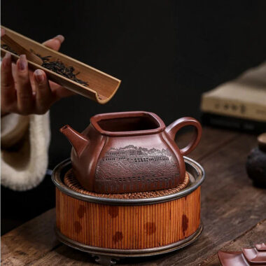 Full Handmade Yixing Zisha Teapot [Potala Palace] (Di Cao Qing – 380ml)
