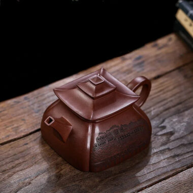 Full Handmade Yixing Zisha Teapot [Potala Palace] (Di Cao Qing – 380ml)