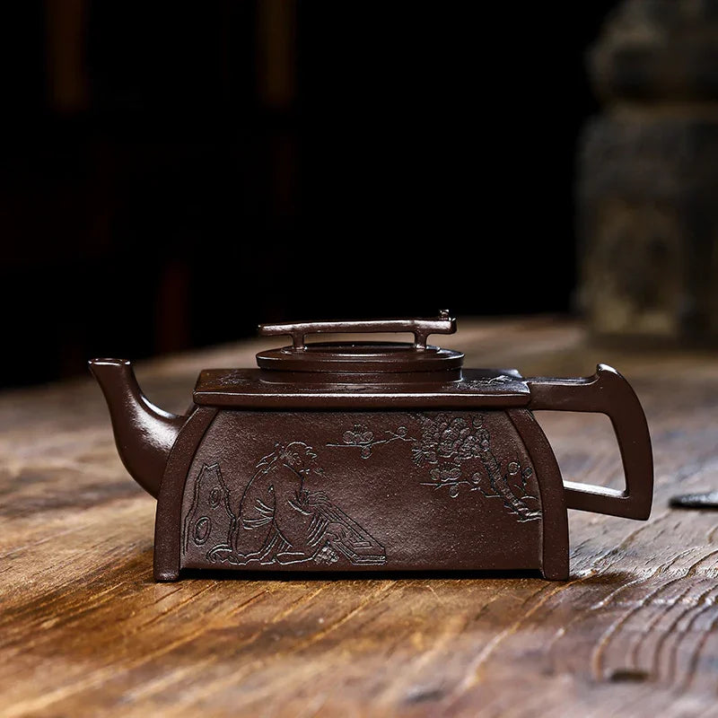 Full Handmade Yixing Zisha Teapot [Qin Zun] (Lao Zi Ni – 450ml)