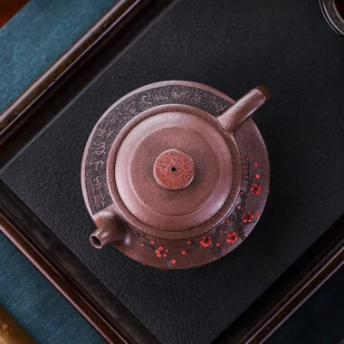 Full Handmade Yixing Zisha Teapot [Ruyi Jin Mei] (Ziyu Jin Sha – 200ml)