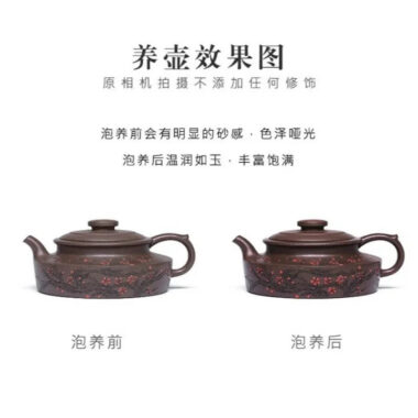 Full Handmade Yixing Zisha Teapot [Ruyi Jin Mei] (Ziyu Jin Sha – 200ml)