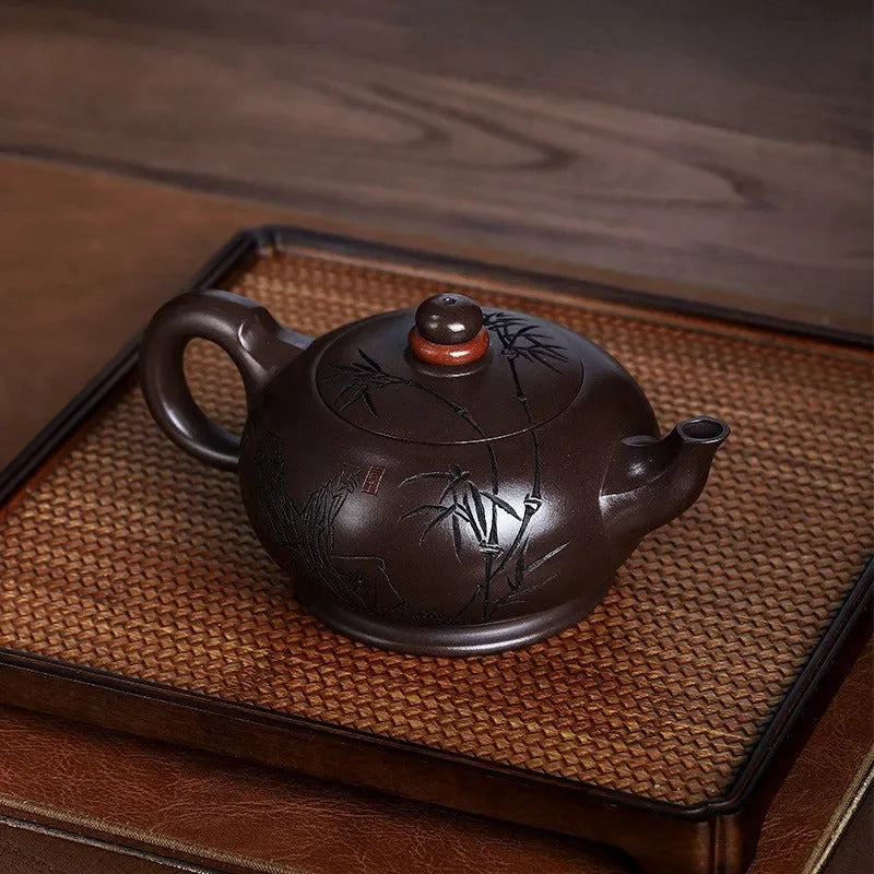 Full Handmade Yixing Zisha Teapot [Shilai Yun Zhuan] (Zi Jia Ni – 380ml)