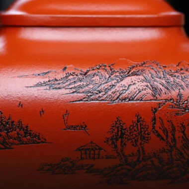 Full Handmade Yixing Zisha Teapot [Sifang Chuan Lu Pot] (Zhu Ni – 330ml)