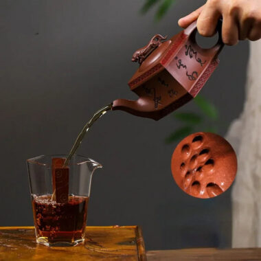Full Handmade Yixing Zisha Teapot [Sifang Jiebao] (Di Cao Qing – 150ml)