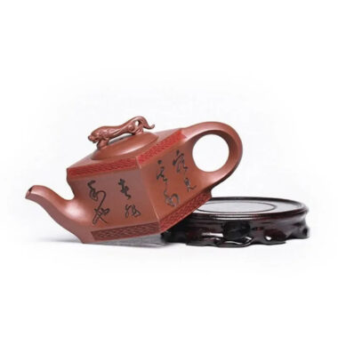 Full Handmade Yixing Zisha Teapot [Sifang Jiebao] (Di Cao Qing – 150ml)