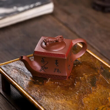 Full Handmade Yixing Zisha Teapot [Sifang Jiebao] (Di Cao Qing – 150ml)