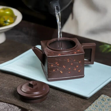 Full Handmade Yixing Zisha Teapot [Sifang Pin Xiang] (Di Cao Qing – 350ml)