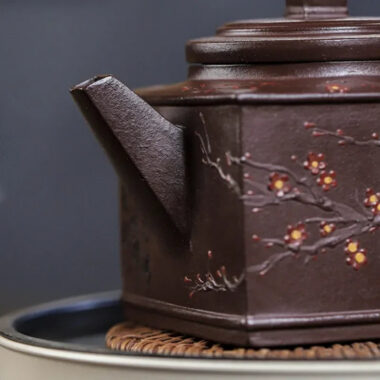 Full Handmade Yixing Zisha Teapot [Sifang Pin Xiang] (Di Cao Qing – 350ml)