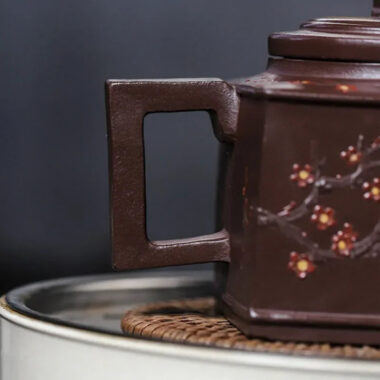 Full Handmade Yixing Zisha Teapot [Sifang Pin Xiang] (Di Cao Qing – 350ml)