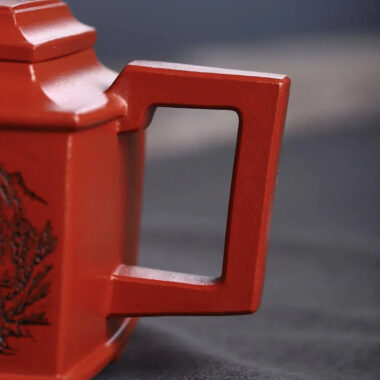 Full Handmade Yixing Zisha Teapot [Sifang Pot] (Zhu Ni – 240ml)