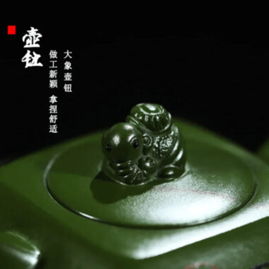 Full Handmade Yixing Zisha Teapot [Wanxiang Gengxin] 1 Pot 5 Cups Set (Douqing sha – 260ml)