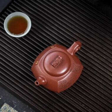 Full Handmade Yixing Zisha Teapot [Wealthy Bamboo] (Hong Pi Long – 290ml)