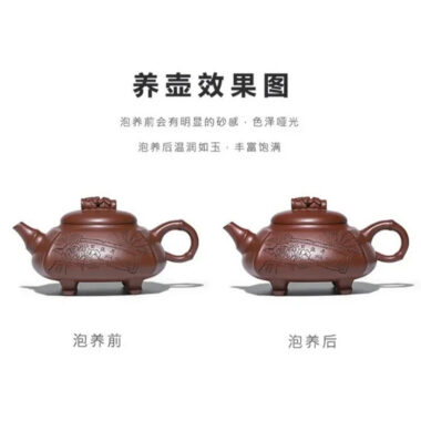 Full Handmade Yixing Zisha Teapot [Wealthy Bamboo] (Hong Pi Long – 290ml)