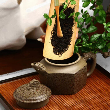 Full Handmade Yixing Zisha Teapot [Wucai Xiangyun] (Qing Duan/Jiao Ni – 330ml)