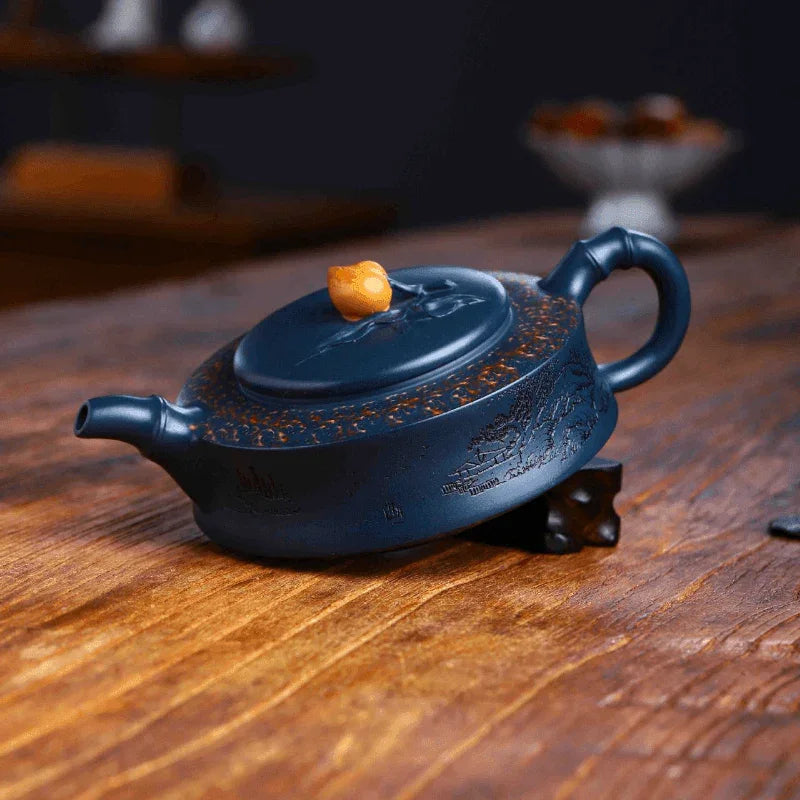 Full Handmade Yixing Zisha Teapot [Xiantao] (Tian Qing Ni – 350ml)