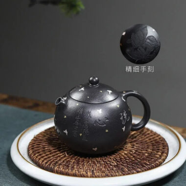 Full Handmade Yixing Zisha Teapot [Xixin Xishi] (Hei Luolan – 220ml)