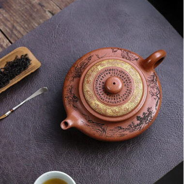 Full Handmade Yixing Zisha Teapot [Xu Bian] (Hong Jiang Po Ni – 430ml)