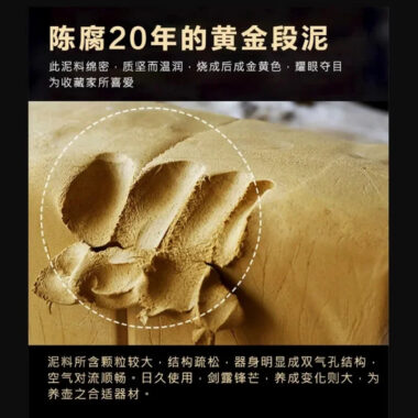 Full Handmade Yixing Zisha Teapot [Xuhuai Ruozhu] (Huangjin Duan Ni – 250ml)