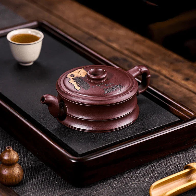 Full Handmade Yixing Zisha Teapot [Yi Ye Zhi Qiu] (Zi Xue Sha – 280ml)