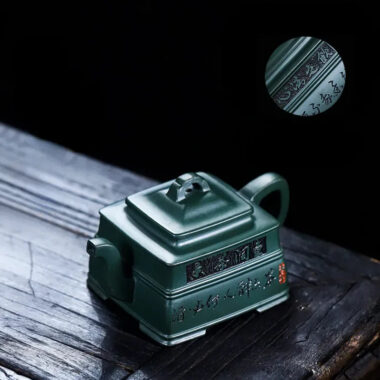 Full Handmade Yixing Zisha Teapot [Yin Zhi Qingxin] (Feicui Lu Ni – 300ml)