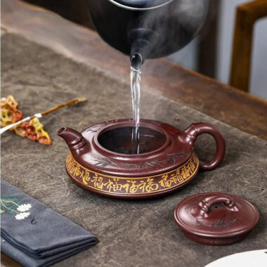 Full Handmade Yixing Zisha Teapot [Zhu Yun Baifu] (Zi Xue Sha – 380ml)